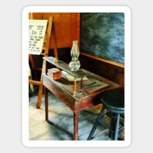 Teachers - Teacher's Desk With Hurricane Lamp Sticker